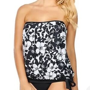 ISLAND Escape Lei Day Blouson Tankini Swim Top